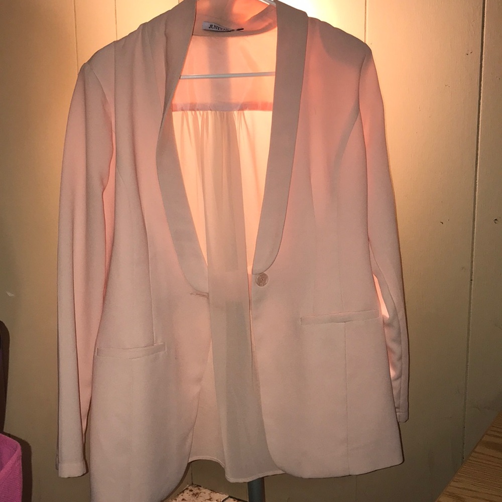 Blush pink blazer
